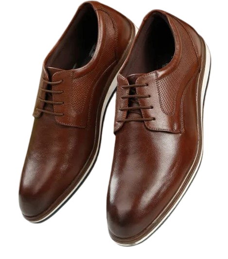 Genuine Leather BELGIUM01E Derby For Men  (Tan , 8)